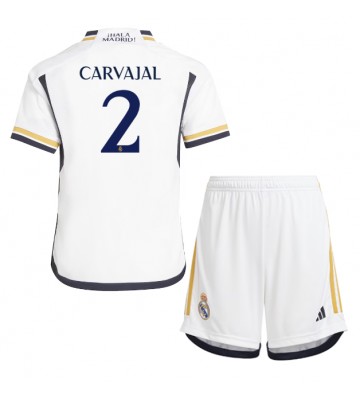 Real Madrid Daniel Carvajal #2 Replika Babytøj Hjemmebanesæt Børn 2023-24 Kortærmet (+ Korte bukser)